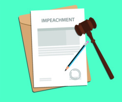 cartoon drawing of impeachment paperwork